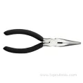 Head Polished Carbon Steel Black Dipped Handle Straight 160mm American Long Nose Pliers